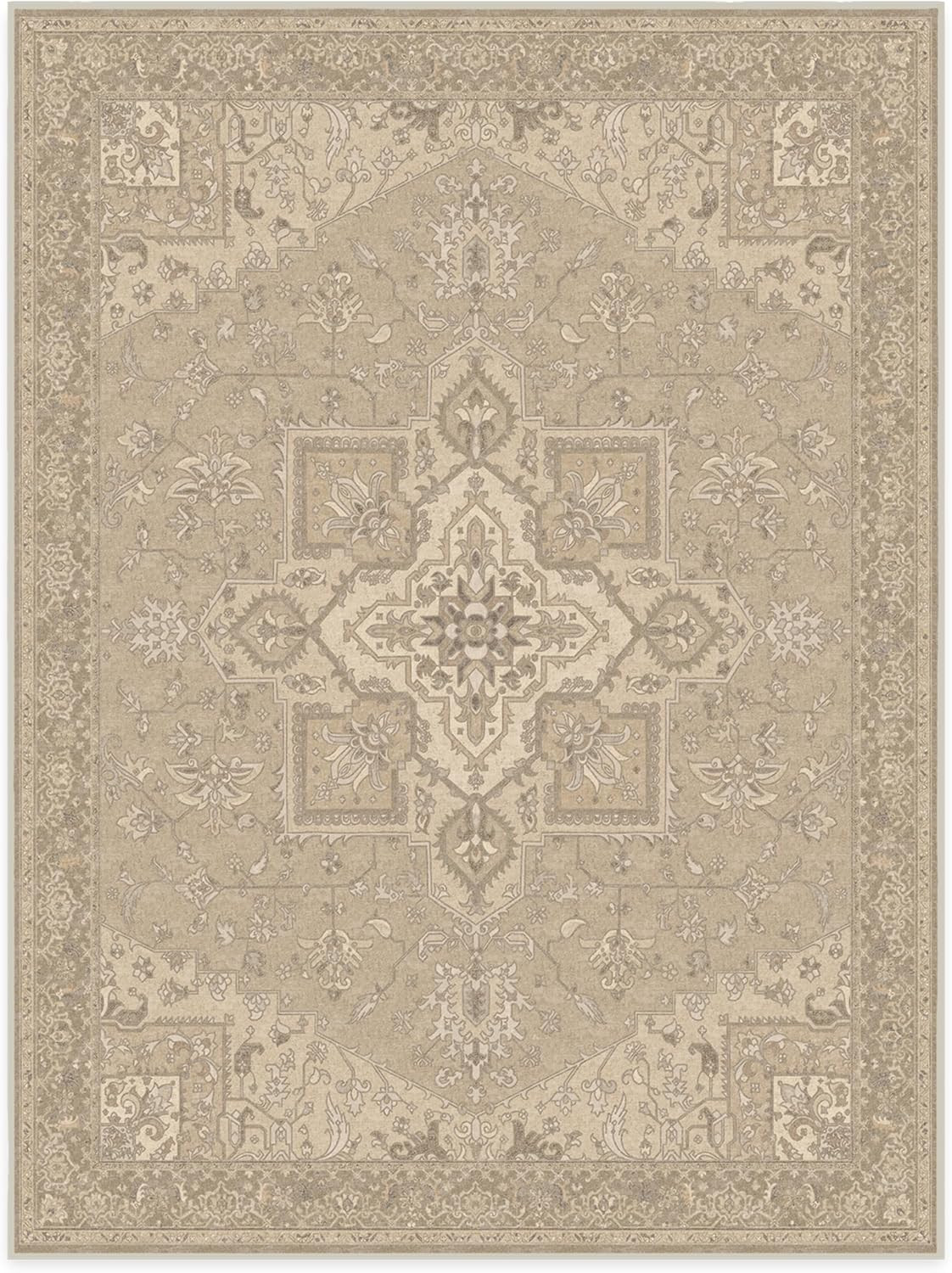 RUGGABLE Maral Heriz Washable Rug - Perfect Vintage Area Rug for Living Room Bedroom Kitchen - Pe... | Amazon (US)