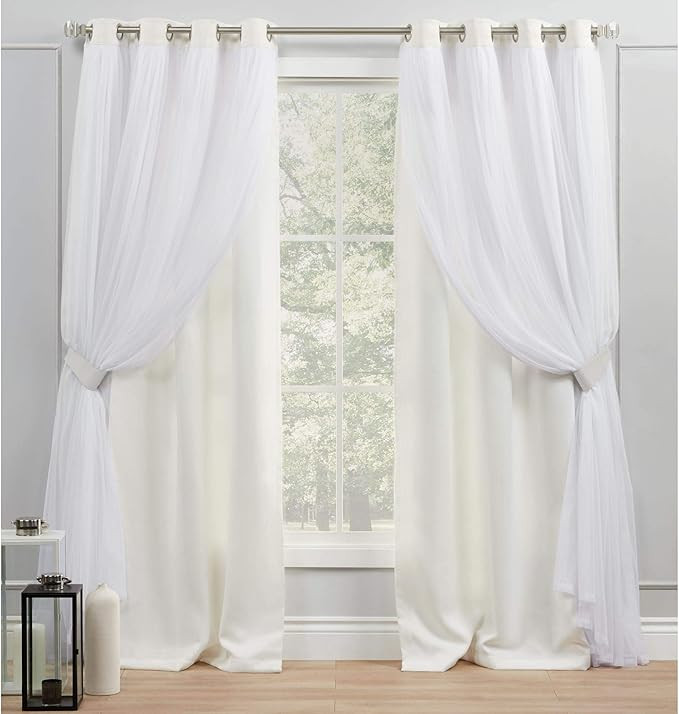 Exclusive Home Catarina Layered Solid Room Darkening Blackout and Sheer Grommet Top Curtain Panel... | Amazon (US)
