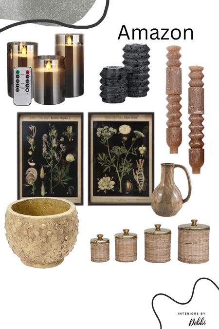 Home Decor
Frameless candles, marble candle holders, totem candles, botanical art, rattan canisters, hob nail pot
#founditonamazon

#LTKhome #LTKSeasonal