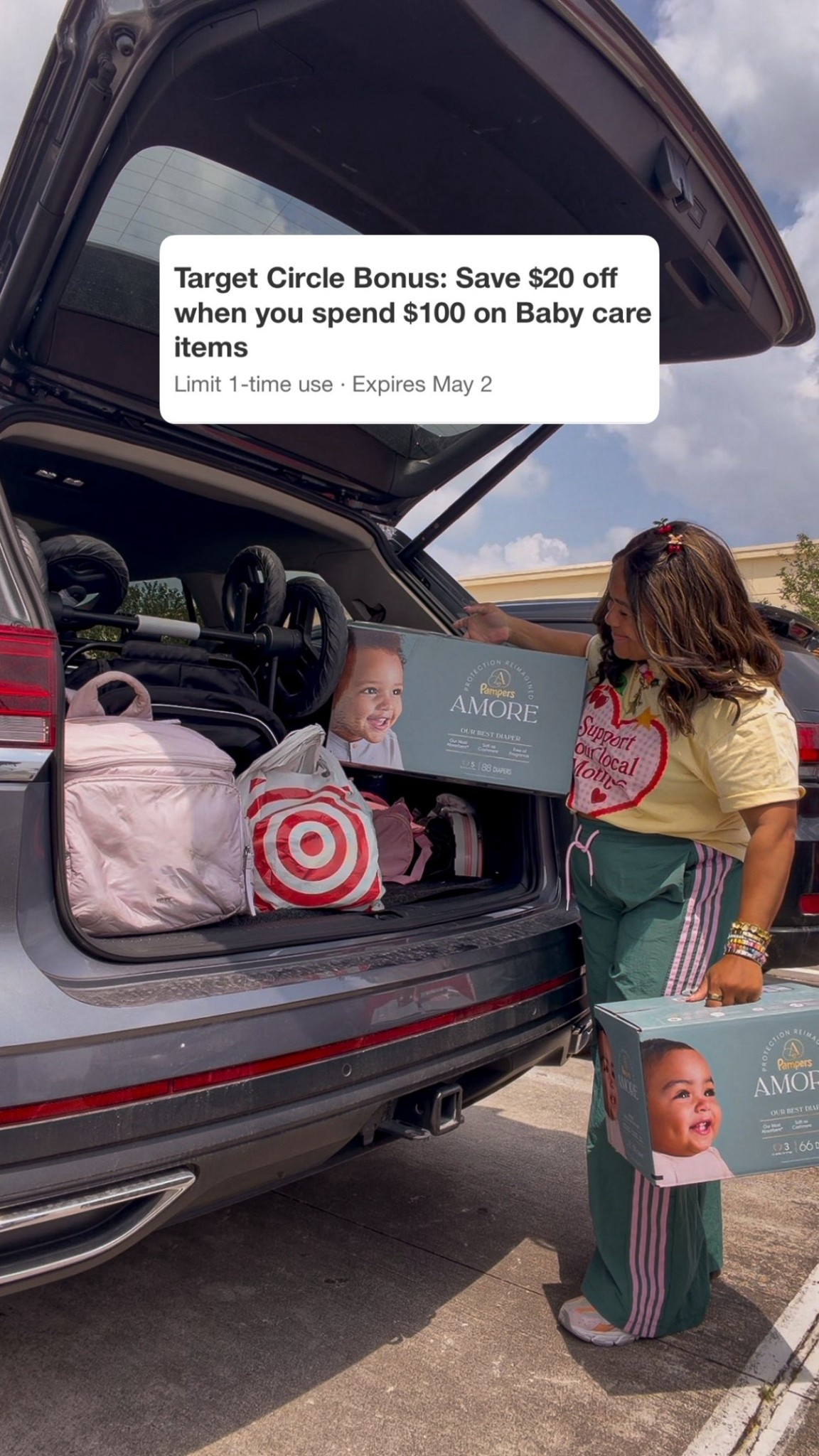 #ad DIAPER SAVINGS EVENT: my favorite time to get diapers is back! Love these events to get the gift cards back! I grabbed the new @Pampers Amore line — Pampers new + best diaper! My girls have super sensitive skin and with these being dermatologist tested, I’m excited to try these ones this go around! #TargetPartner, #ParentYourWay, #PampersSwaddlers, #AMORE,  @Target  @shop.ltk #liketkit