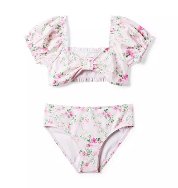 Floral Puff Sleeve Recycled 2-Piece Swimsuit | Janie and Jack