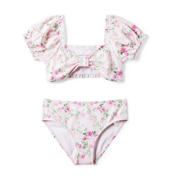 Floral Puff Sleeve Recycled 2-Piece Swimsuit | Janie and Jack