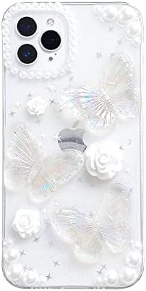 BEIMEITU for iPhone 13 Pro Max Case Butterfly Floral Protective Cover Girls Women, Pearl Sparkly ... | Amazon (US)