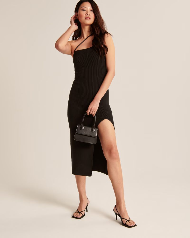 Asymmetrical Elevated Knit Maxi Dress | Abercrombie & Fitch (US)
