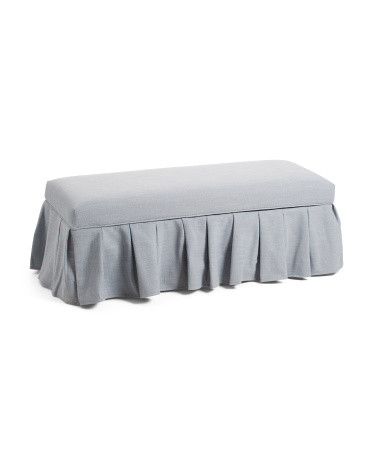 50x18 Box Pleated Bench With Storage | Polyester | Marshalls