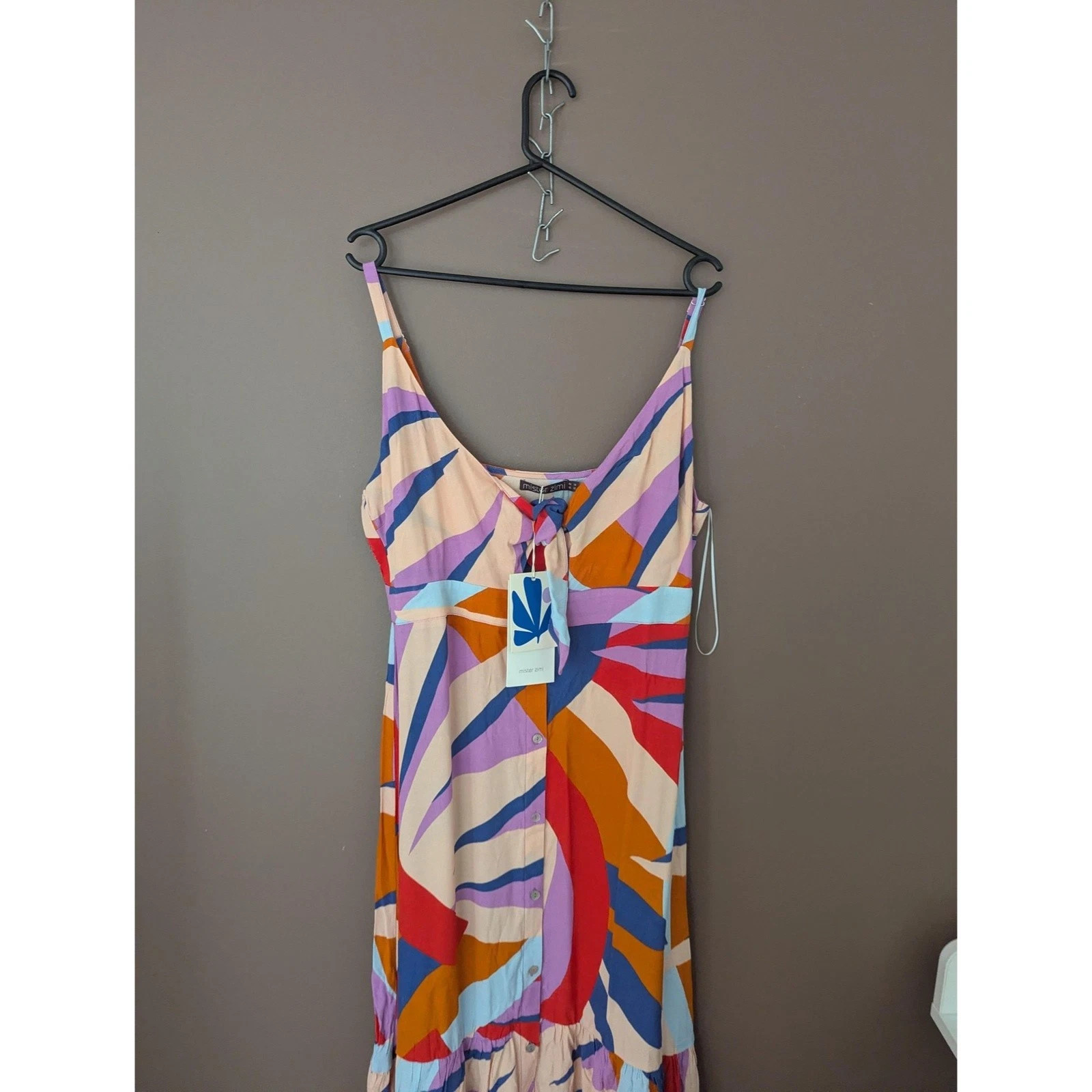 Mister Zimi Dress Womens 14 Multi Color Summer Hazel Symi Tiered Maxi Sundress | eBay AU