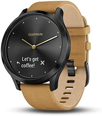 Garmin vivomove HR, Hybrid Smartwatch for Men and Women, Onyx Black with Light Tan Suede Band | Amazon (US)