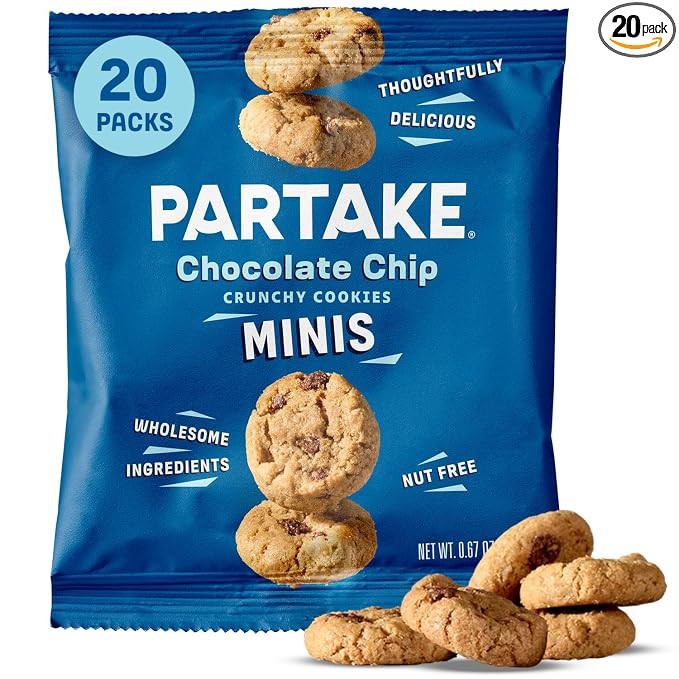 Gluten Free Partake Crunchy Chocolate Chip Cookies - Vegan - Free From the Top 9 Allergens Includ... | Amazon (US)