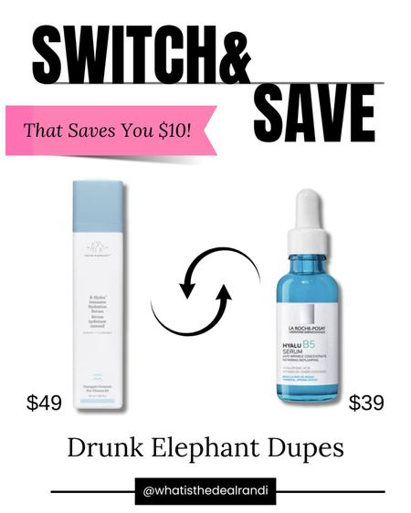The best drunk elephant dupe! Drunk Elephant B-Hydra Dupe| Intensive Hydration Serum with Hyaluronic Acid. 

It’s a cool drink🥤of 💦 water for thirsty skin, hydrating serum improves skin texture and tone.
For Skin Types: Normal, Dry, Combination, and Oily
Targets: Fine Lines and Wrinkles, Dryness,  Dullness and Uneven Texture

#LTKbeauty #LTKover40 #LTKunder50