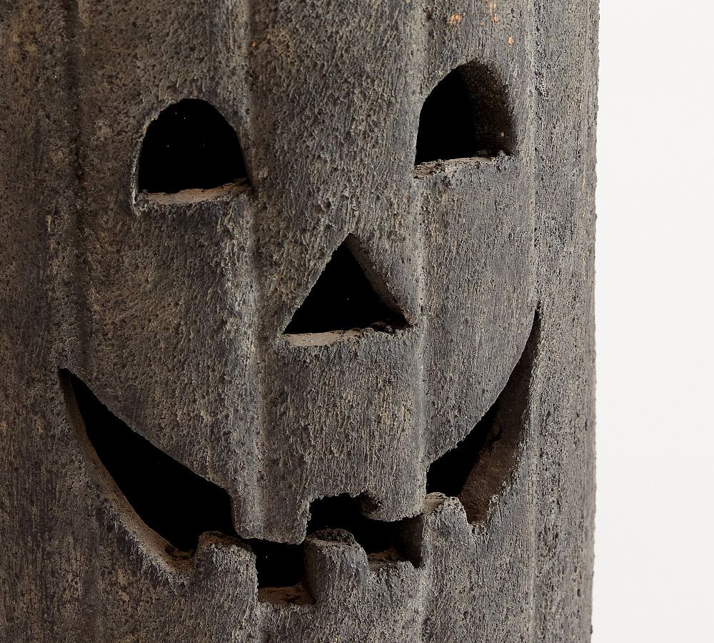 Terracotta Jack O'Lantern Hurricane Candle Holder | Pottery Barn (US)