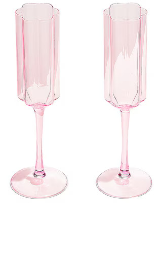 Wave Flutes Set of 2 in Pink | Revolve Clothing (Global)