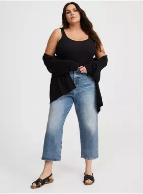 Ankle Crop High-Rise Straight Jean | Torrid (US & Canada)