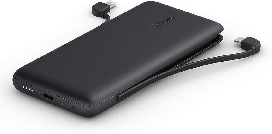 Belkin BoostCharge Plus 10k mAh Power Bank with Integrated Lightning Cable & USB C Cable - iPhone... | Amazon (US)