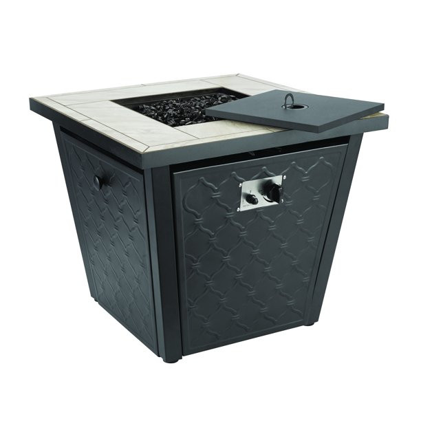 Better Homes & Gardens River Oaks 30” Square LP Gas Ceramic Tile Fire Pit Table | Walmart (US)