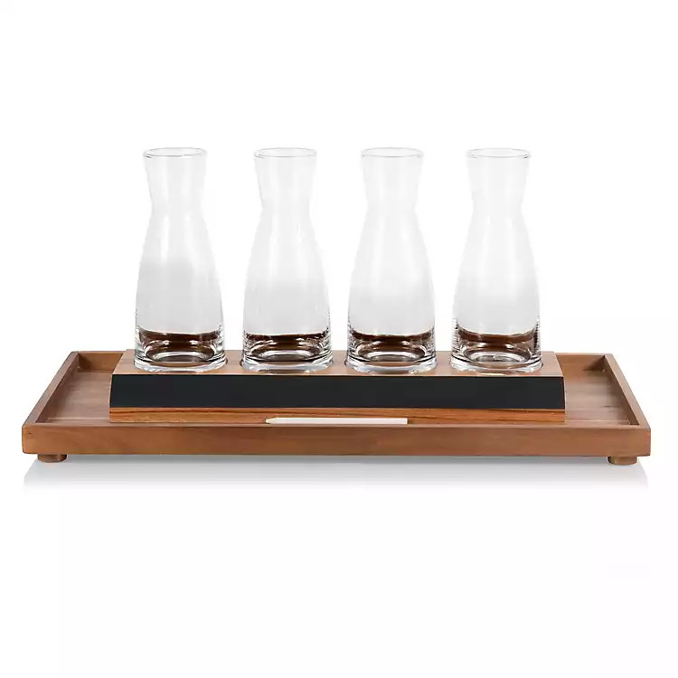 Acacia Carafe Tray 5-pc. Wine Tasting Kit | Kirkland's Home