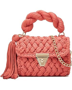 Chunky Yarn Knit Crochet Tote Purse Crossbody Bags for Women - Handwoven Evening Clutch Flap Shou... | Amazon (US)