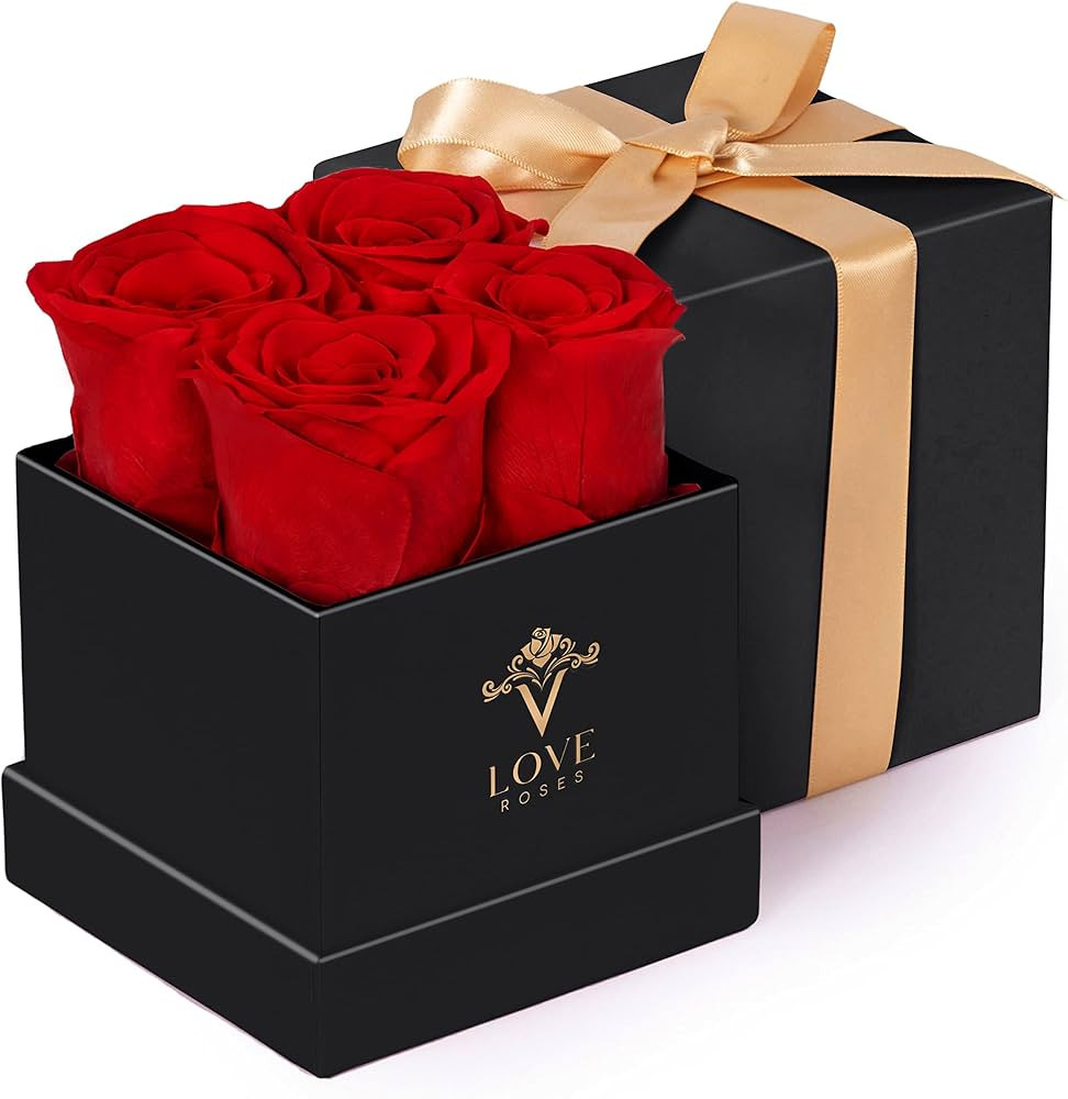 VLove® Forever Roses in a Box | Real Roses Forever Flowers Box | Naturally Preserved Flowers | P... | Amazon (US)
