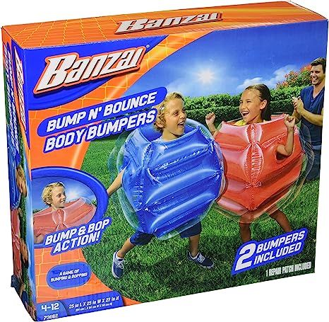 BANZAI Bump N Bounce Body Bumpers in Red & Blue, 2 Bumpers - Bump & Bop Kids Toy | Amazon (US)