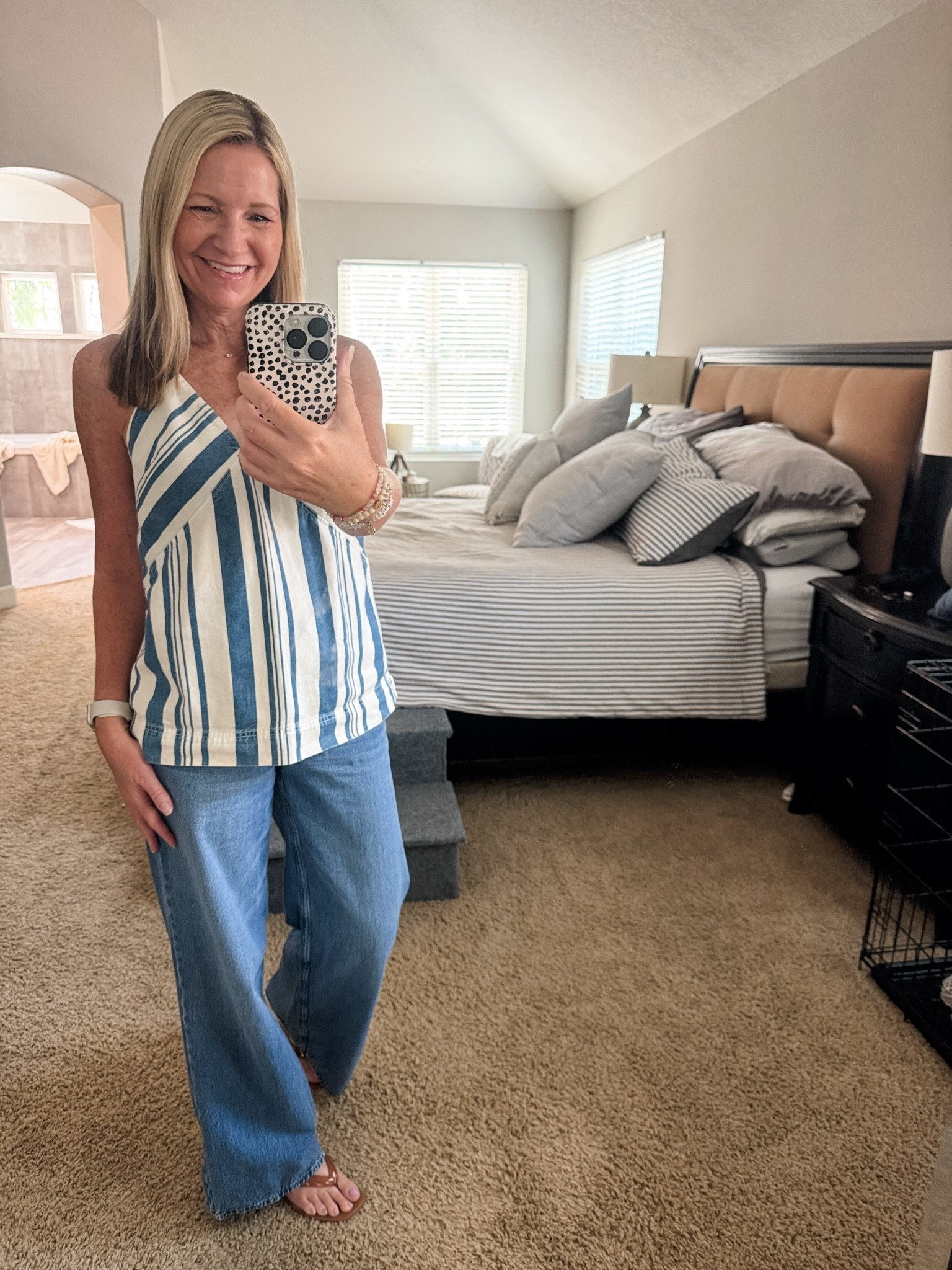 Outfit of the day for church and brunch with my girl. My top is from Target last year and my wide leg jeans are Abercrombie.

#LTKootd #LTKSaleAlert #LTKOver40