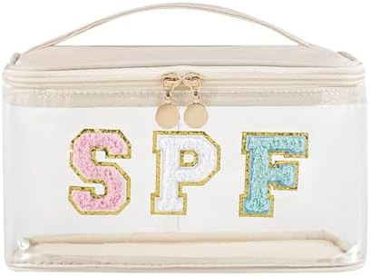 Clear Waterproof Summer SPF Makeup Bag，Preppy Sunscreen Accessories Zipper Case，Aesthetic Che... | Amazon (US)