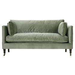 Madeline Sage Green Short Sofa - 71" | Kathy Kuo Home