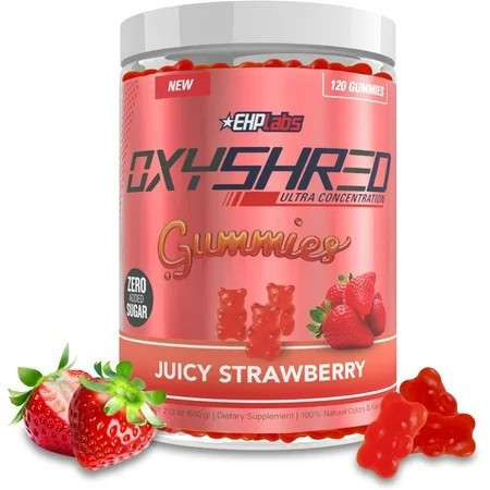 OxyShred Gummies – Energy & Metabolism Support with L-Carnitine, Natural Caffeine, Green Tea & Prebiotic Fiber – Vegan-Friendly Daily Gummies – Strawberry Flavor – 60 Servings | Walmart (US)