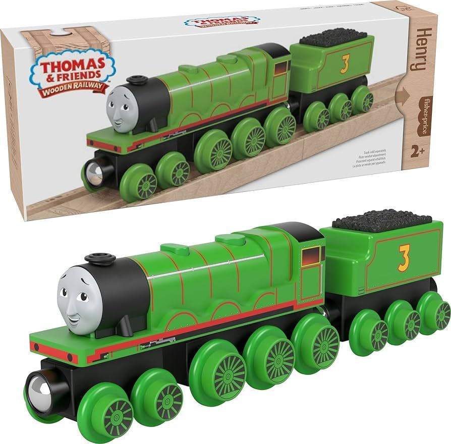 Thomas & Friends Wooden Railway Toy Train Henry Push-Along Wood Engine & Coal Car for Toddlers & ... | Amazon (US)
