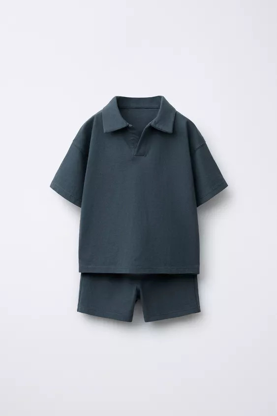 SOLID POLO AND BERMUDA JOGGING SET | Zara US