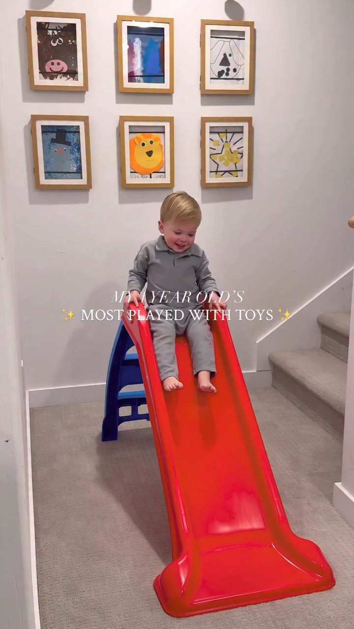 Toys your 1 year old will ACTUALLY play with ✨🪁👏🏻

Here are my 1 year olds most played with toys & why you’re gonna love them too 👇🏻

🌈 BALL DROP: 1 year olds love the cause & effect of dropping balls & it’s great for building hand eye coordination 

🛒 SHOPPING CART: Pushing and filling up the shopping cart is great for hours upon hours of pretend play 

🧸 POP-UP TOY: The endless surprise of buttons making animals pop up will keep them engaged while developing fine motor skills 

🦖 COUNT & CHOMP DINO: Feeding the dinosaur keeps them entertained and it introduces early counting & color recognition 

🐘MAGNETIC ANIMALS: Connecting & pulling apart pieces is so fun for their little hands, these are also great for on-the-go

🌀 SPINNING RING STACKER: The stacking & spinning is so satisfying for 1 year olds + teaches hand eye coordination, colors, and early language 

🛝 SLIDE: Climbing + sliding builds confidence and gross motor skills 

Send this to a parent friend that has a 1 year old + follow for more ❤️

#oneyearold #oneyearoldactivities #babydevelopment #developmenttoys #oneyearoldtoys

#LTKKids #LTKmomlife #LTKBaby