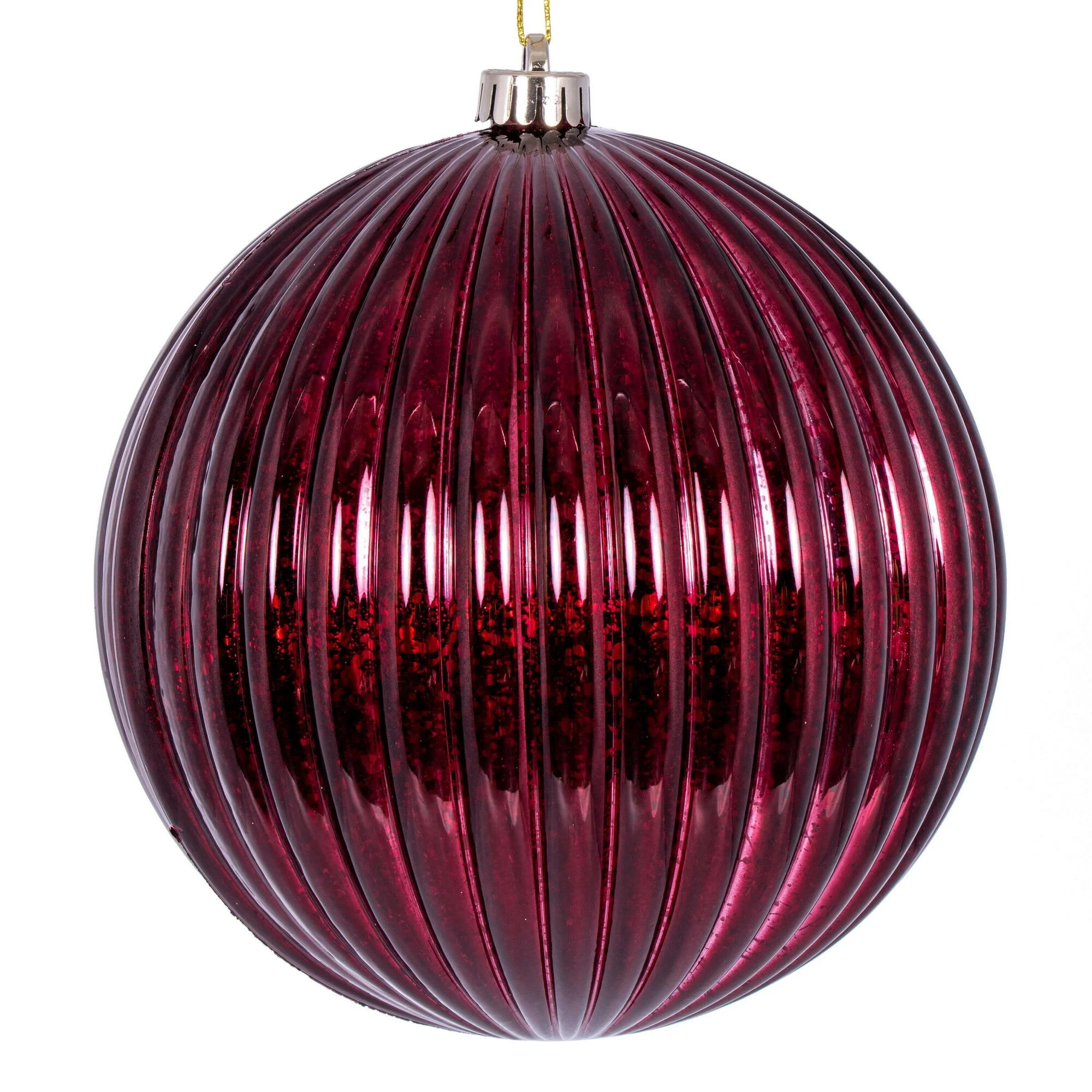 Vickerman 8" Burgundy Shiny Lined Mercury Ball Ornament. | Walmart (US)