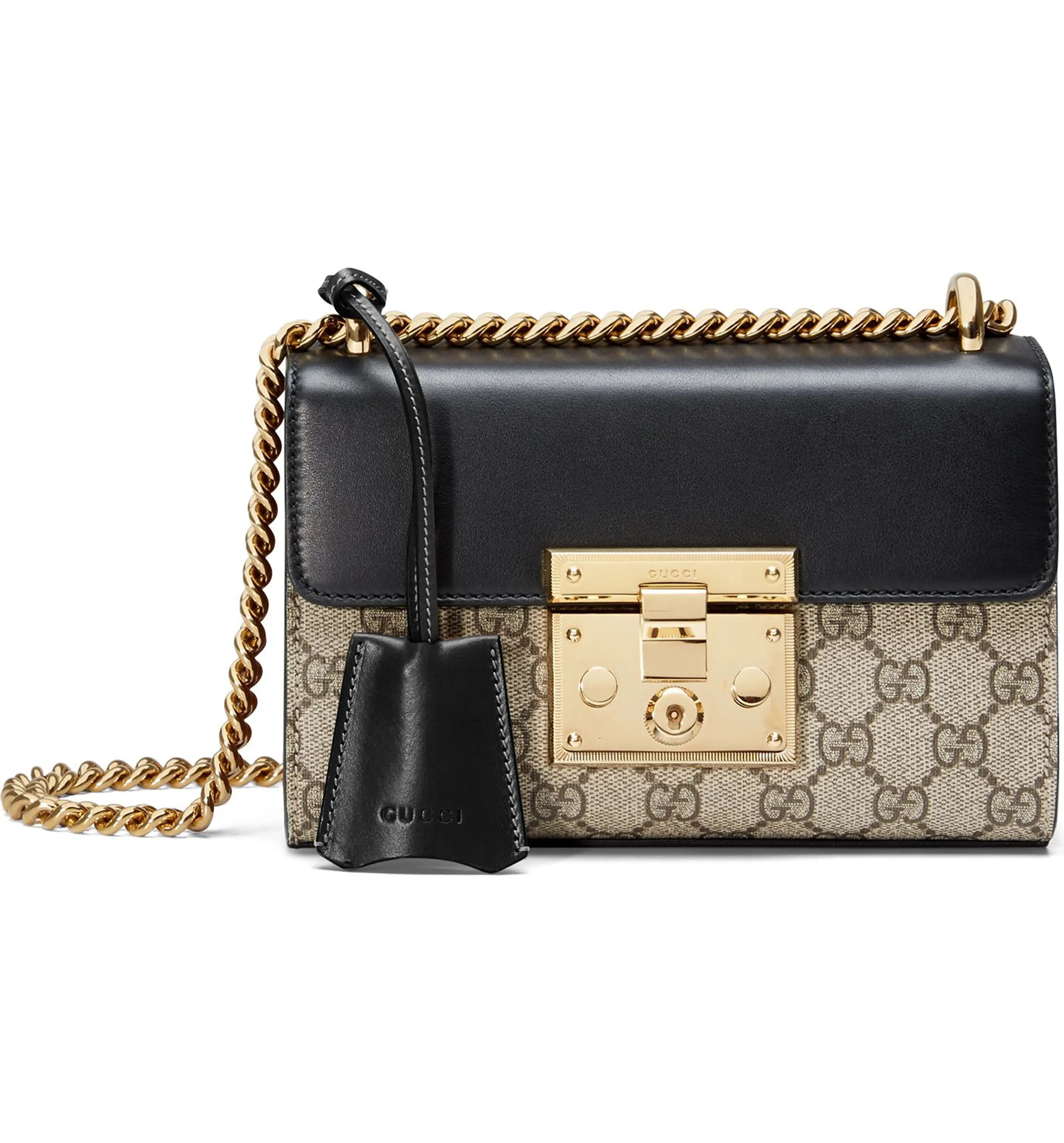 Small Padlock GG Supreme Canvas & Leather Shoulder Bag | Nordstrom