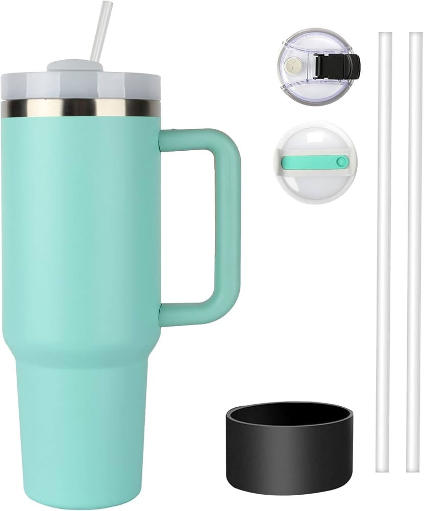 DREAMING MY DREAM 40oz Tumbler with Handle, H2.0 Tumbler Reusable Vacuum, Insulated Tumbler With ... | Amazon (US)