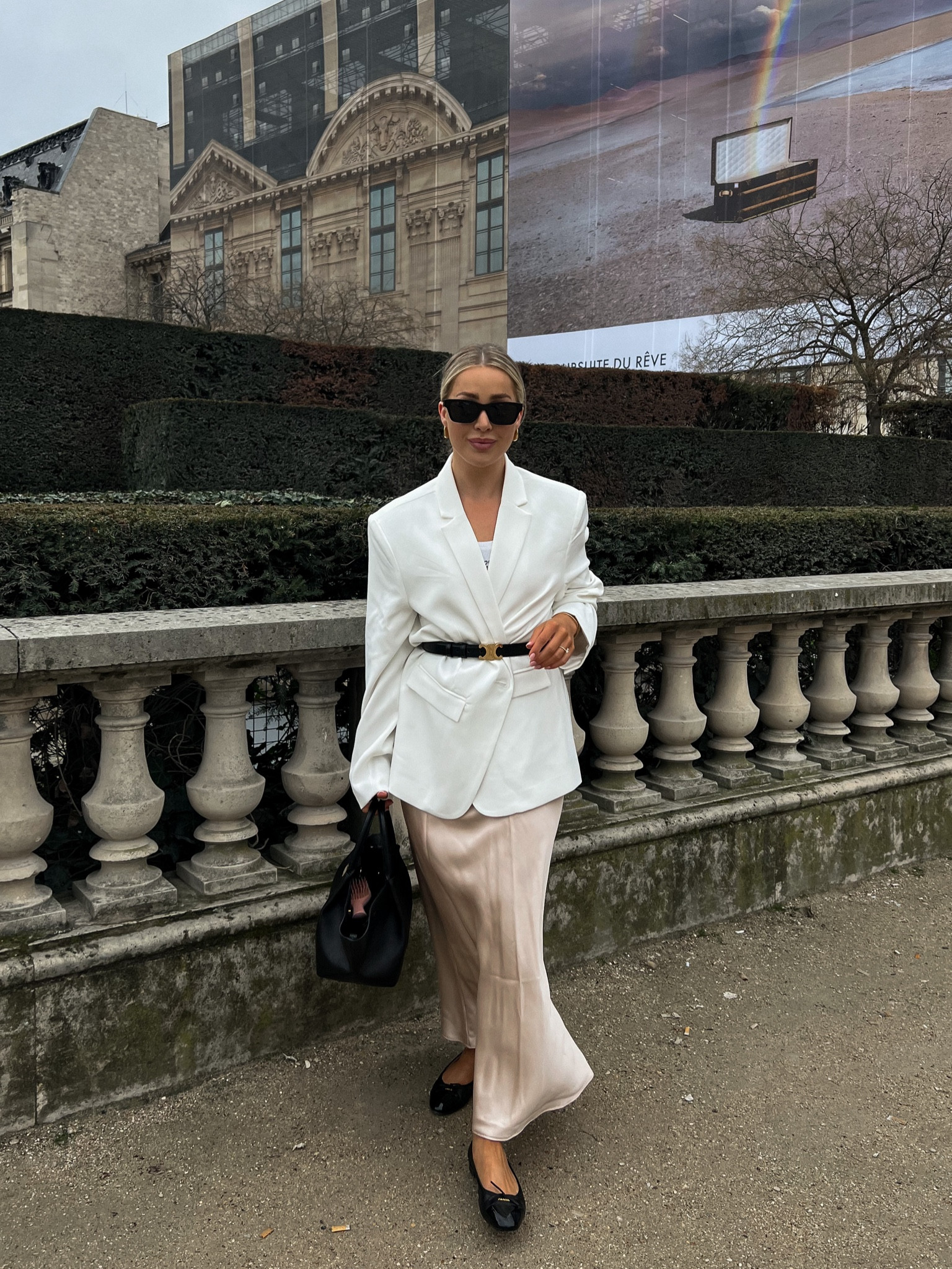 A chic spring look 🤍 

Satin skirt, satin midi skirt, satin maxi skirt, blazer, white blazer, ballet pumps, Celine belt 

#LTKstyletip #LTKSeasonal