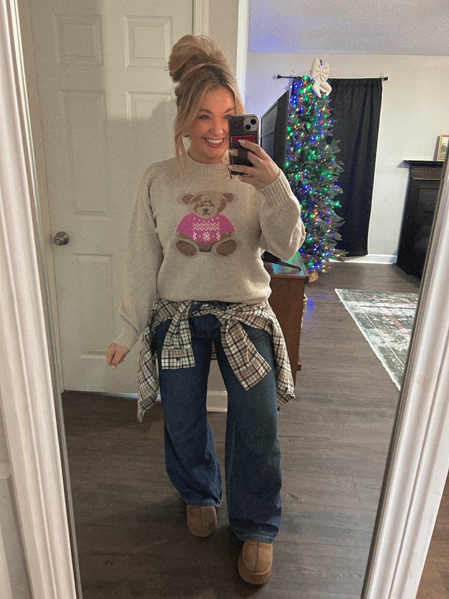 Walmart head to toe!!! Cutest bear sweater! 😍🩷✨

#LTKMidsize #LTKHoliday #LTKSeasonal