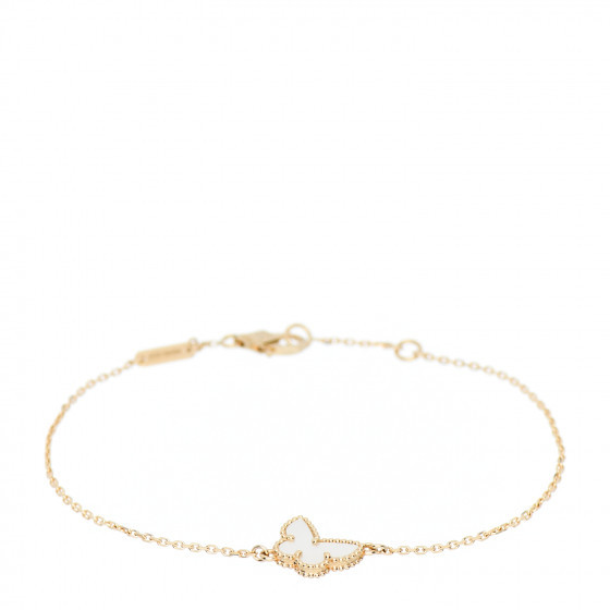 VAN CLEEF & ARPELS 18K Yellow Gold Mother of Pearl Sweet Alhambra Butterfly Bracelet | FASHIONPHI... | Fashionphile