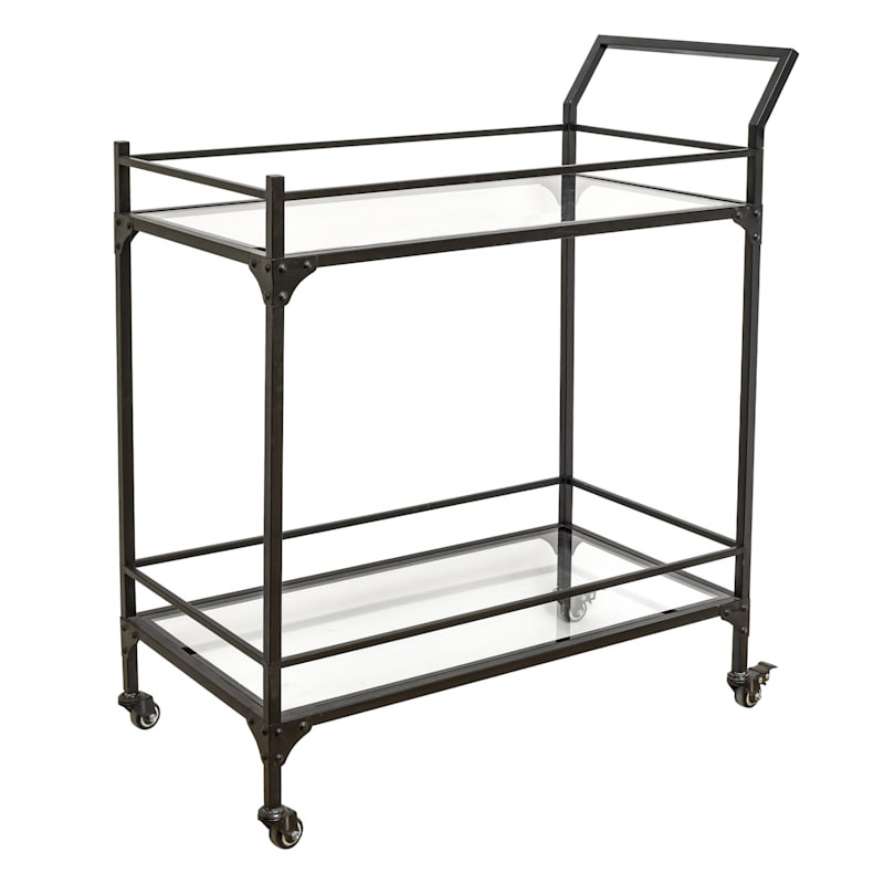 Sage Frost Bar Cart, Black | At Home