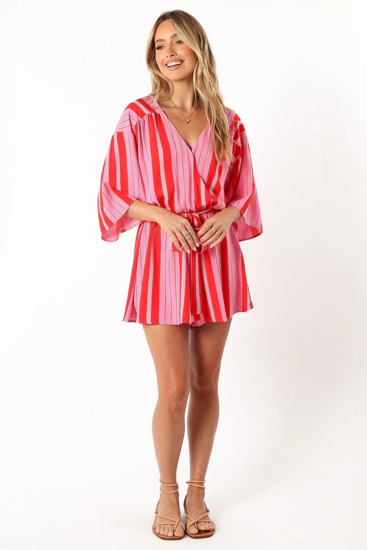 Deena Playsuit - Pink Stripe | Petal & Pup (AU)