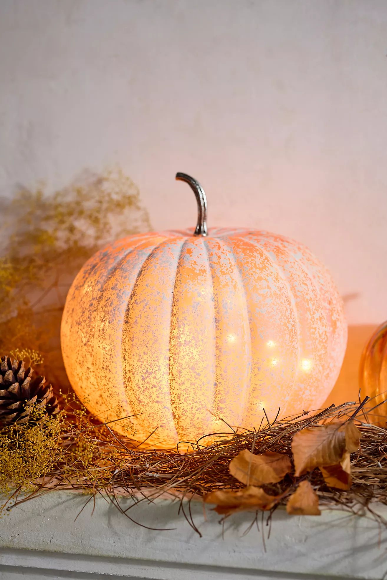 Frosted Glass Pumpkin, 12" | Anthropologie (US)