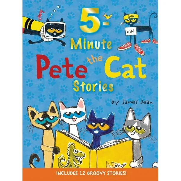 Pete the Cat: 5-Minute Pete the Cat Stories: Includes 12 Groovy Stories! (Hardcover) | Walmart (US)