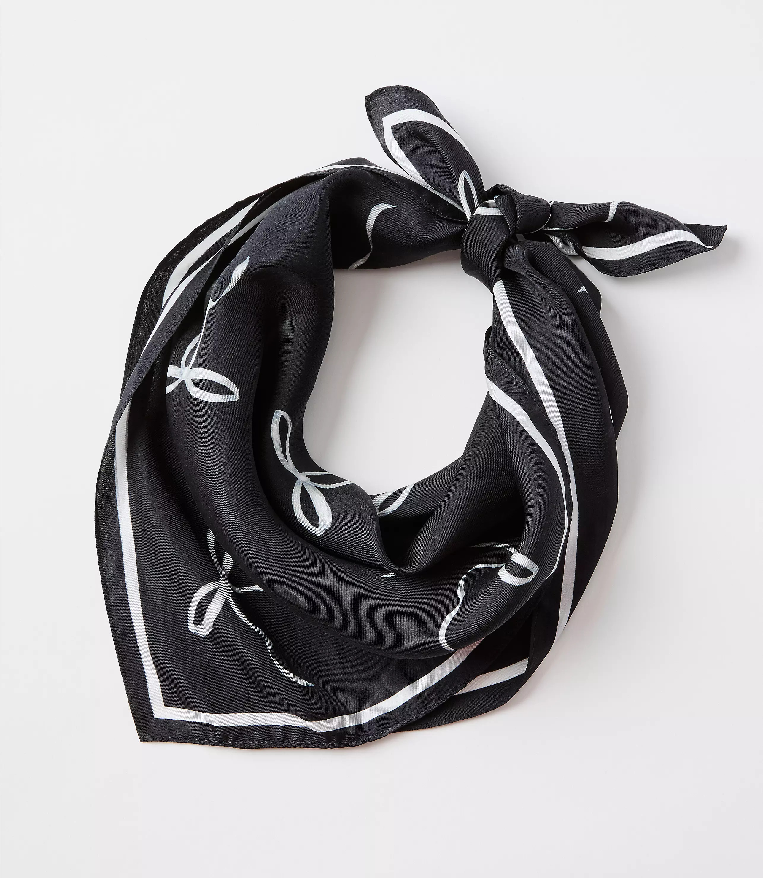 Bow Silk Square Scarf | LOFT