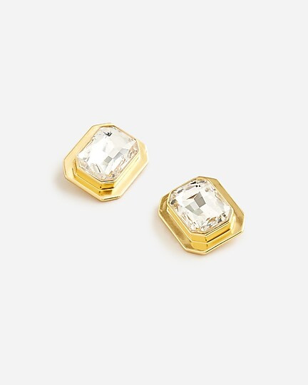 Oversized faceted-crystal stud earrings | J. Crew US