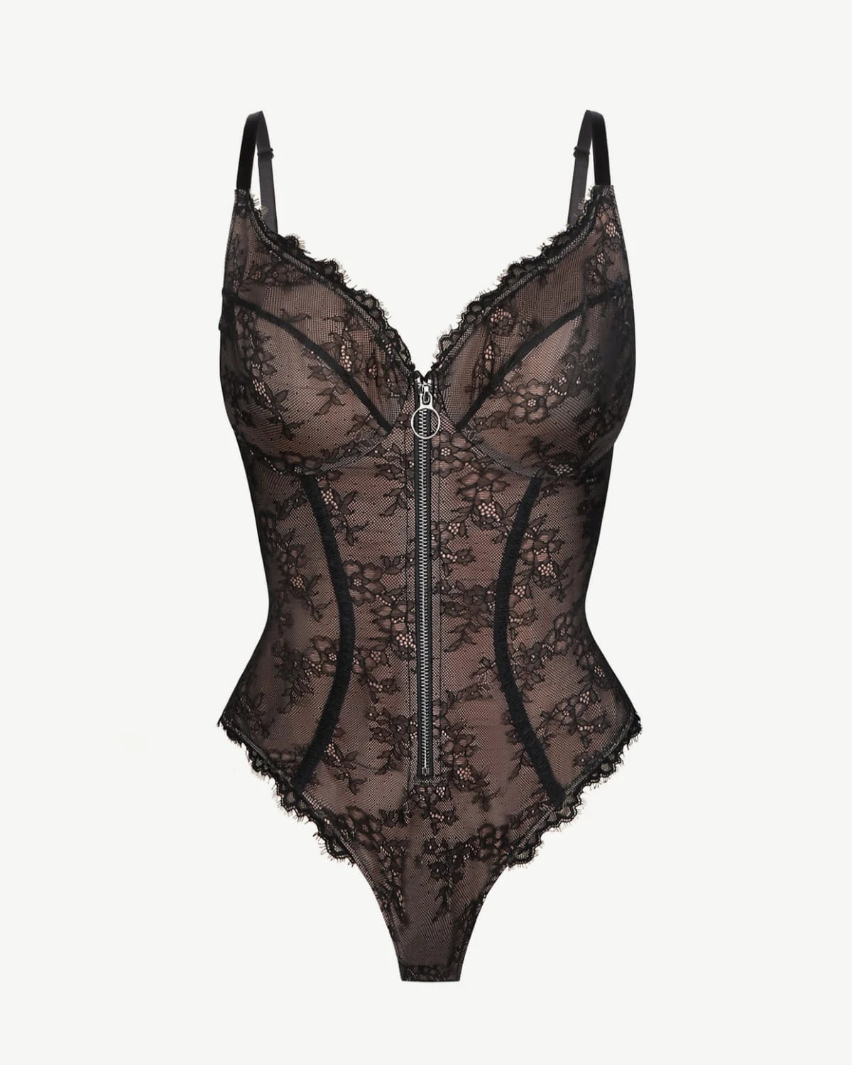 Lace Glamour Flawless Zip Front Thong Bodysuit | Shapellx Affiliate Program