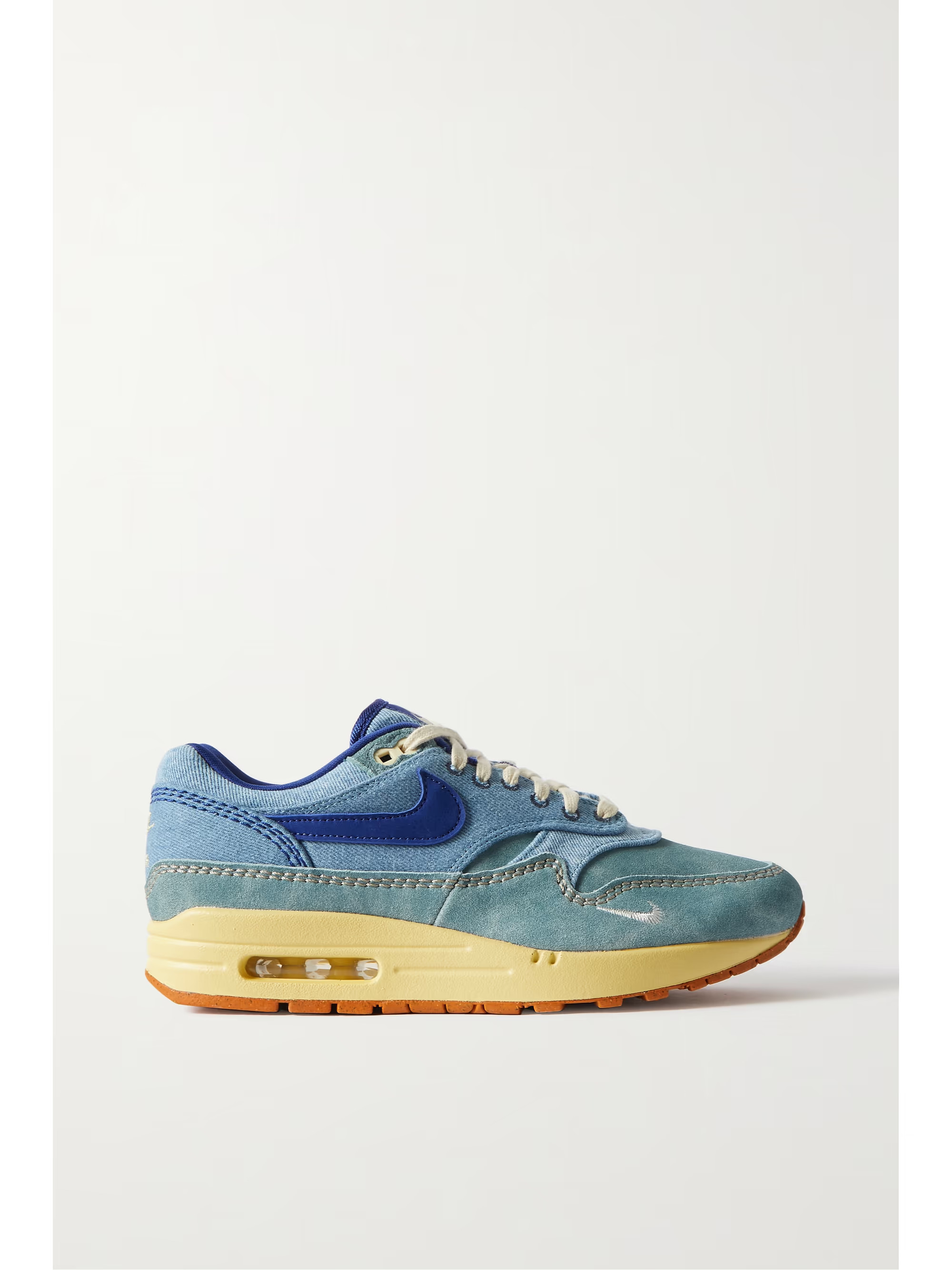 Air Max 1 PRM denim and suede sneakers | NET-A-PORTER (UK & EU)