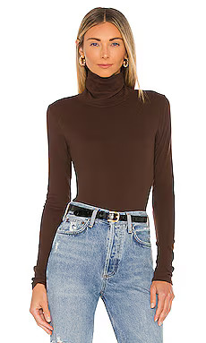 LA Made Roosevelt Turtleneck in Mahogany from Revolve.com | Revolve Clothing (Global)