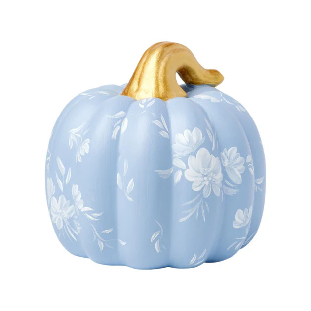 Limited Edition Hand Painted Floral Pumpkin - Medium | Cailini Coastal