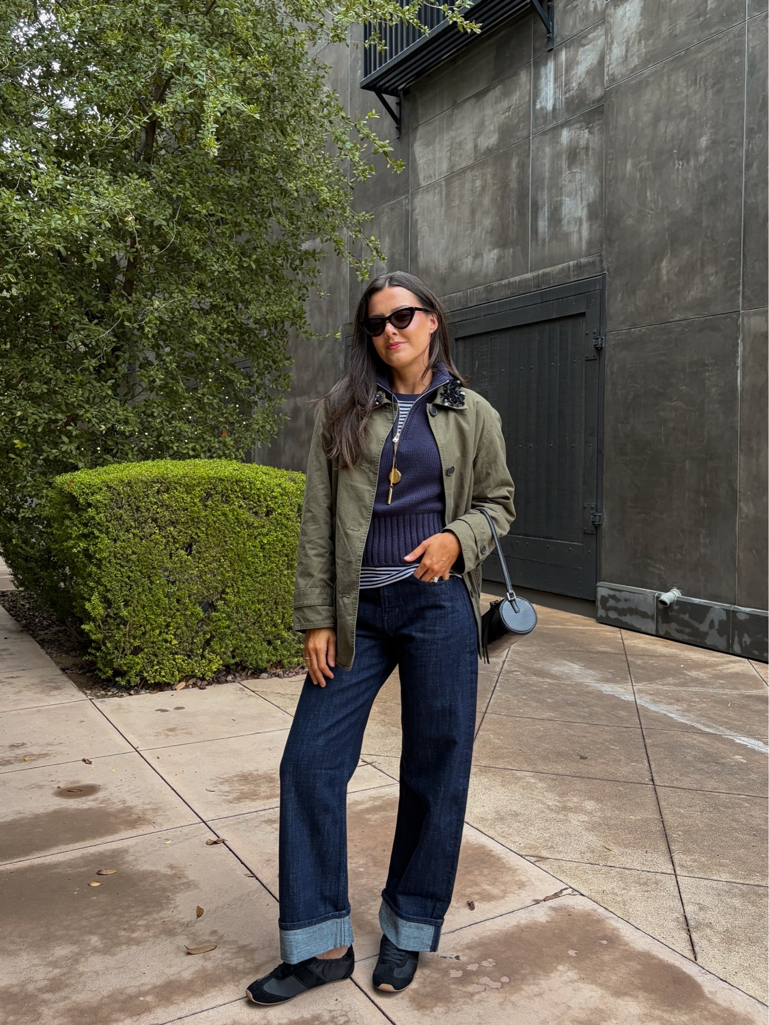 The @jcrew barn jacket is here! I am 5’7” wearing size XS in the top, sweater, and jacket and true size 25 regular in the jeans. #jcrewpartner

#LTKSeasonal #LTKootd