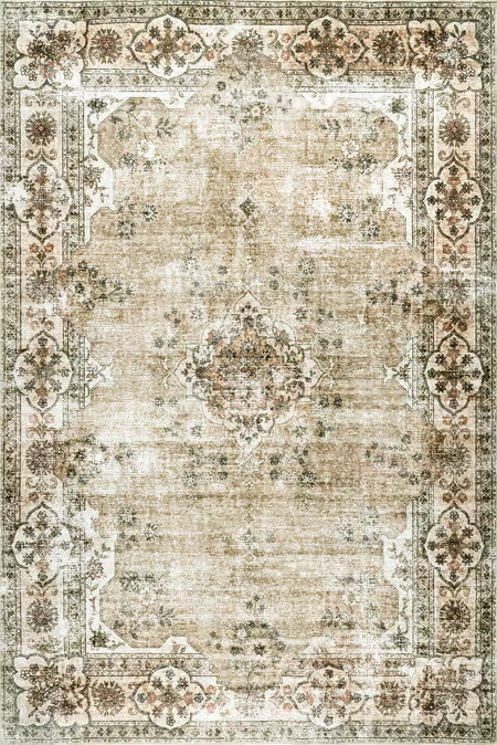 Beige Audrina Persian Washable 3' x 5' Area Rug | Rugs USA