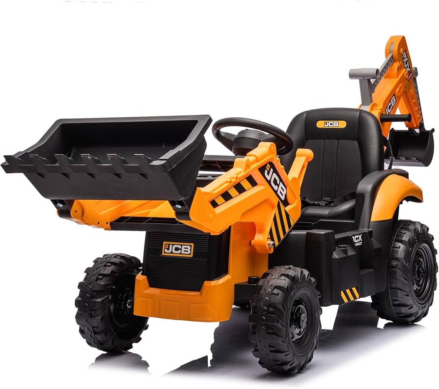 24V JCB Ride On Excavator, Construction Electric Vehicle for Kids 3-8 with Tractor, Bulldozer, Di... | Amazon (US)