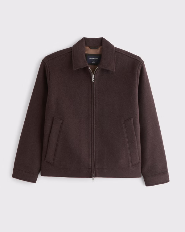 Wool-Blend Zip Jacket | Abercrombie & Fitch (US)