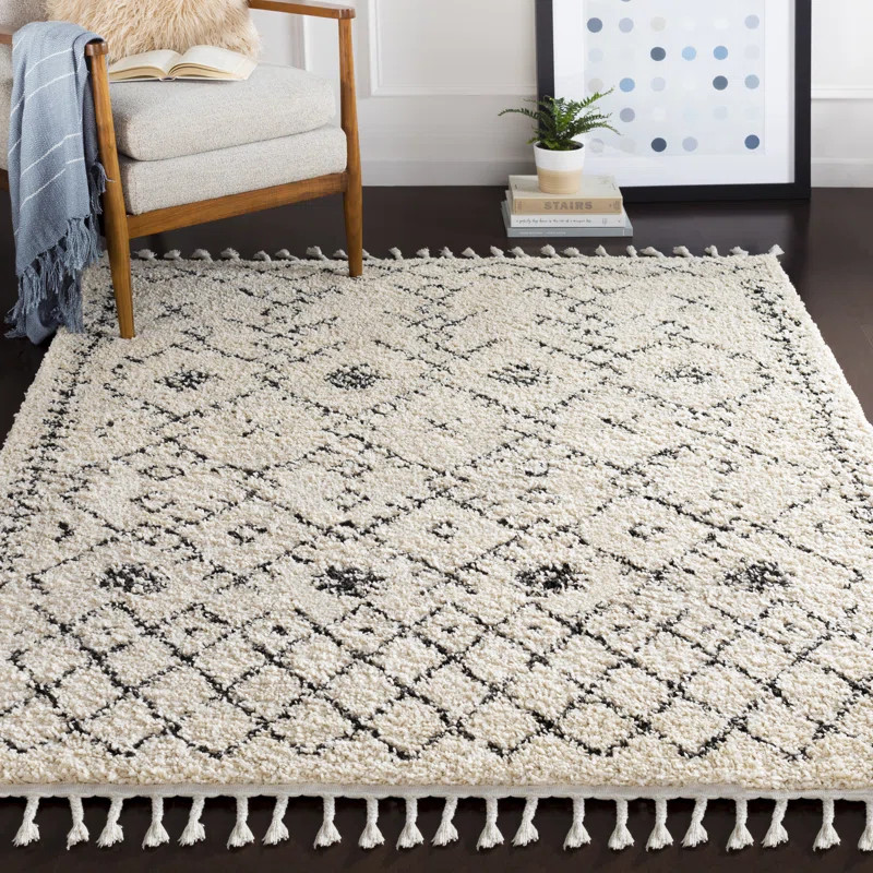 Friedland Geometric Charcoal/Beige Area Rug | Wayfair North America